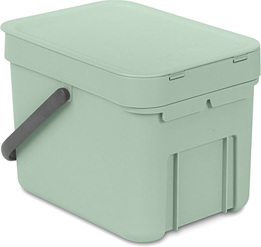 Brabantia Sort & Go Κάδος Απορριμμάτων Πλαστικός Jade Green 6lt Brabantia Sort & Go Κάδος Απορριμμάτων Πλαστικός Jade Green 6lt