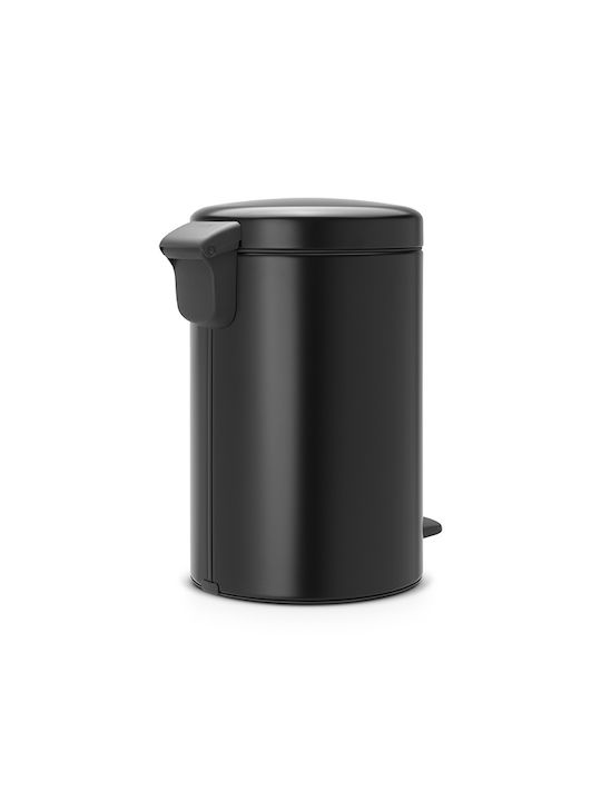 Brabantia Brabantia NewIcon Pedal Mülleimer aus Edelstahl mit Pedal Schwarz Matt 12l
