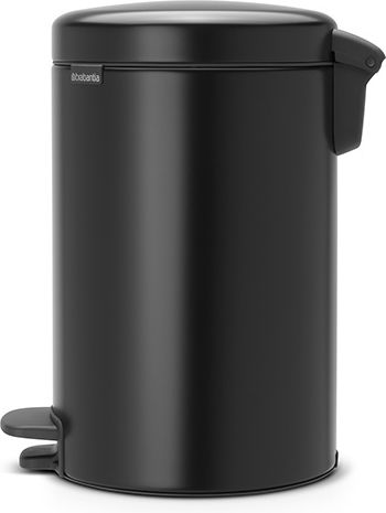 Brabantia NewIcon Coș de Gunoi din Oțel Inoxidabil cu Pedală Black Matt 12lt 1buc Brabantia NewIcon Coș de Gunoi din Oțel Inoxidabil cu Pedală Black Matt 12lt 1buc