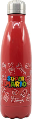 Stor Kids Stainless Steel Water Bottle Super Mario Red 780ml