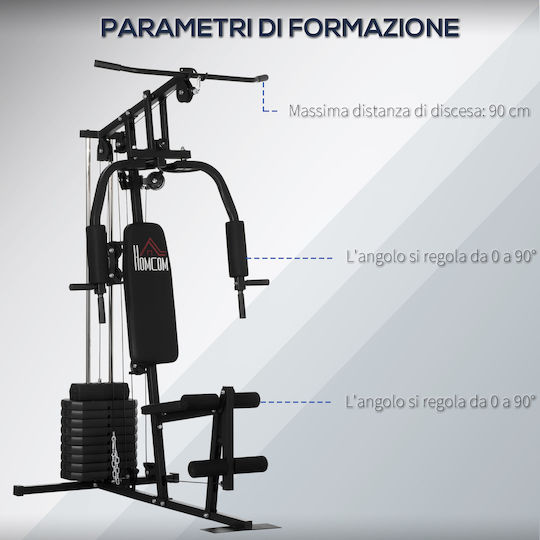 HomCom Fitness Station Πολυόργανο Γυμναστικής με Βάρη 45kg
