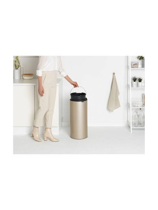 Brabantia Touch New Κάδος Απορριμμάτων από Ανοξείδωτο Ατσάλι Champagne 30lt