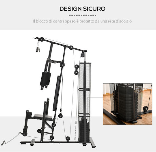 HomCom Fitness Station Πολυόργανο Γυμναστικής με Βάρη