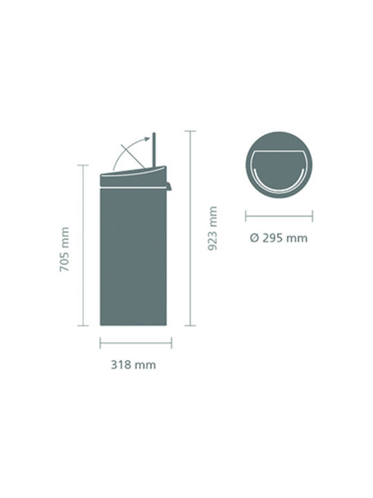 Brabantia Brabantia Touch New Mülleimer Metallisch mit Pedal Platinum 30lt