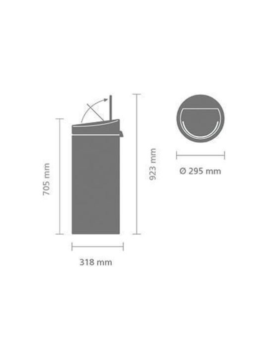 Brabantia Brabantia Touch New Mülleimer Metallisch mit Pedal Platinum 30lt
