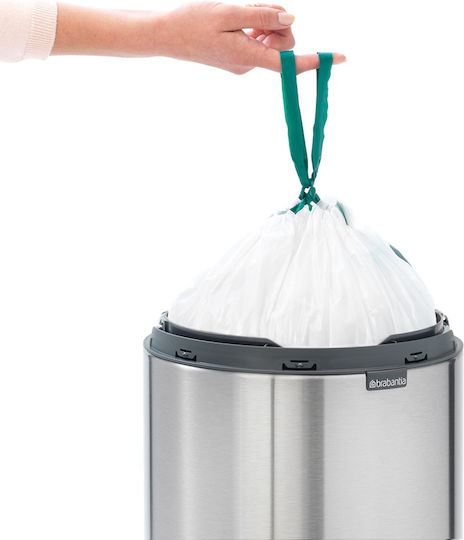 Brabantia Κάδος Touch New Απορριμμάτων Μεταλλικός με Πεντάλ Platinum 30lt