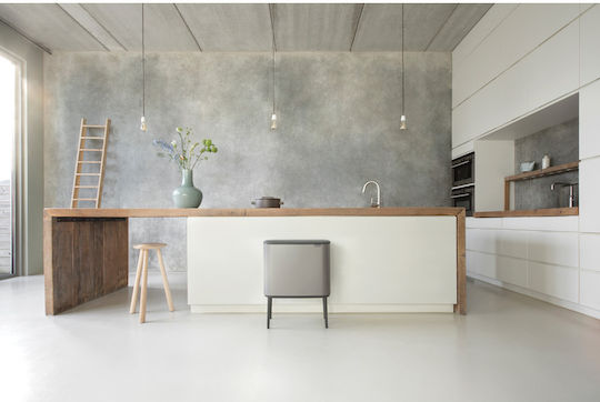 Brabantia Κάδος Bo Ανακύκλωσης Μεταλλικός Push Platinum 33lt