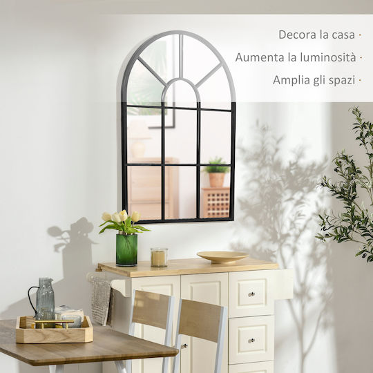 HomCom Wall Mirror with Black Metallic Frame 91x60cm 1pcs