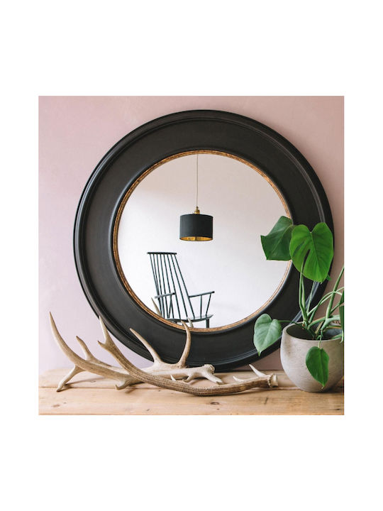 Liberta Ronda Wall Mirror with Black Gold Wooden Frame Diameter 90cm 1pcs