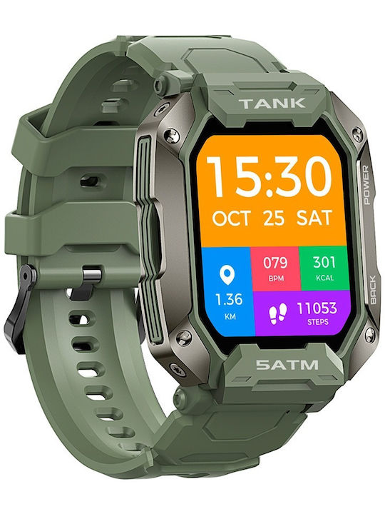 Kospet Tank M1 Waterproof Smartwatch with Heart Rate Monitor (Green)