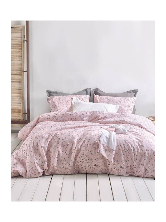 Rythmos Duvet Cover Set Cotton Single with Pillowcase 160x250 Carlin Pink