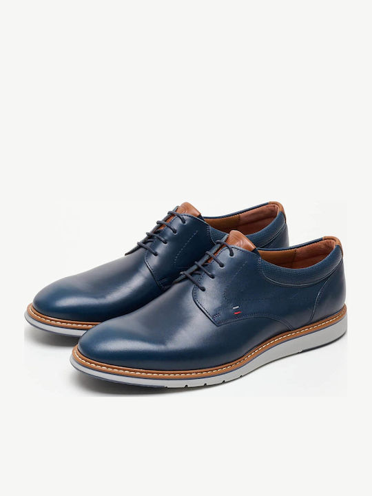Men's Leather Casual Shoes Navy Blue