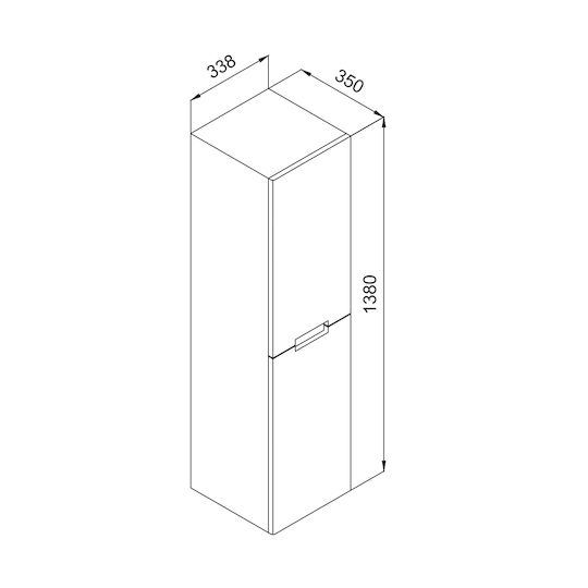 Martin Trend Wall Hung Cabinet Bathroom Column Cabinet L35xD35xH138cm Blue