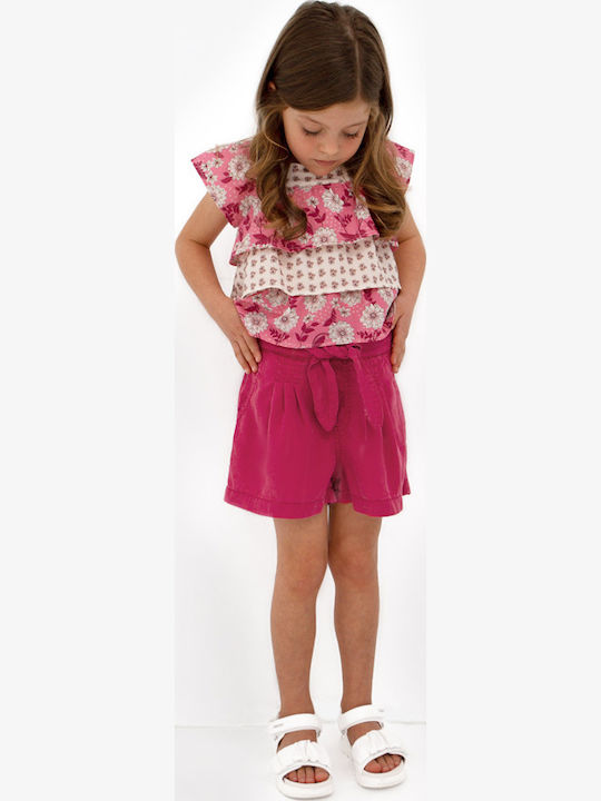 Kinder-Shorts/Bermudas Stoff Fuchsie