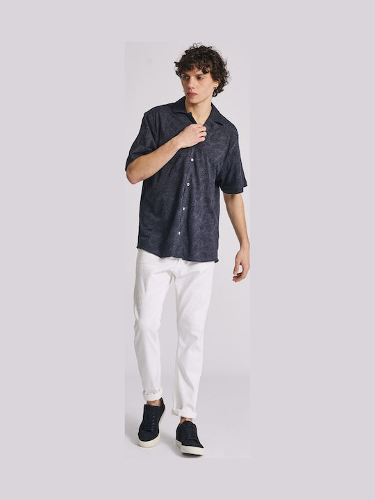 Nollan Ανδρικό Παντελόνι Τζιν Ελαστικό με Slim Tapered Εφαρμογή Λευκό
