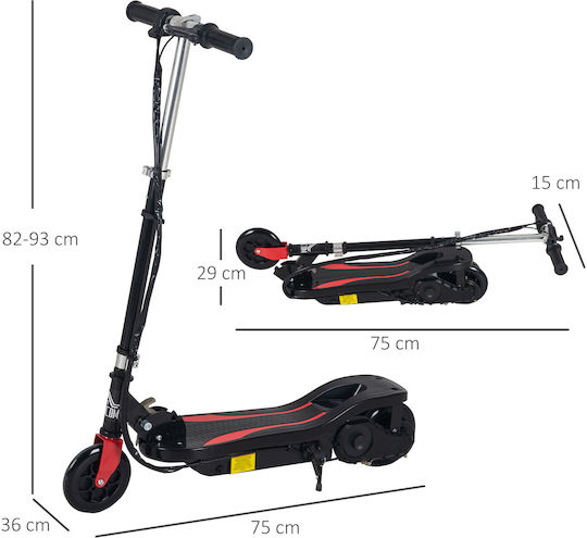 HomCom Electric Children's Scooter with 12km/h Max Speed in Black Color