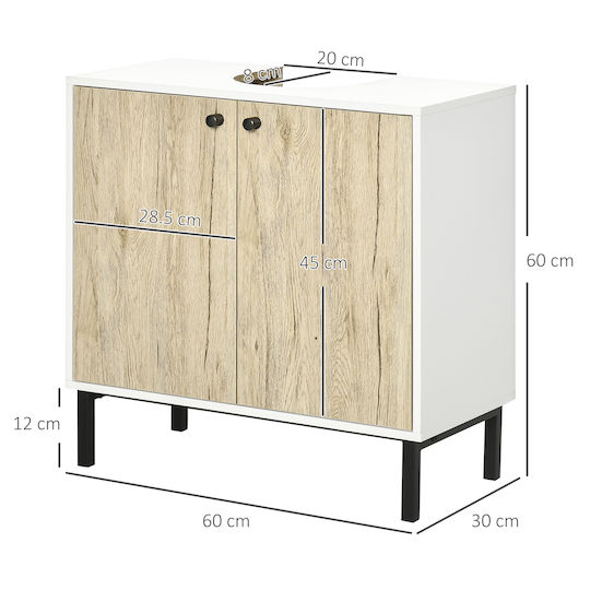 Kleankin 834-443V01 Πάγκος χωρίς Νιπτήρα Μ60xΒ30xΥ60cm Δρυς