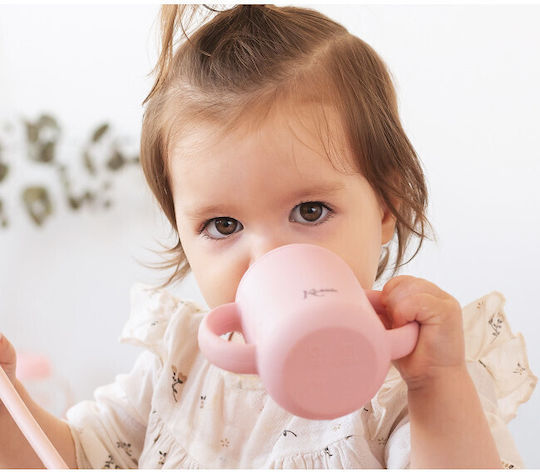 Kiokids Εκπαιδευτικό Μπιμπερό Σιλικόνης με Λαβές Ροζ 4m+ 120ml