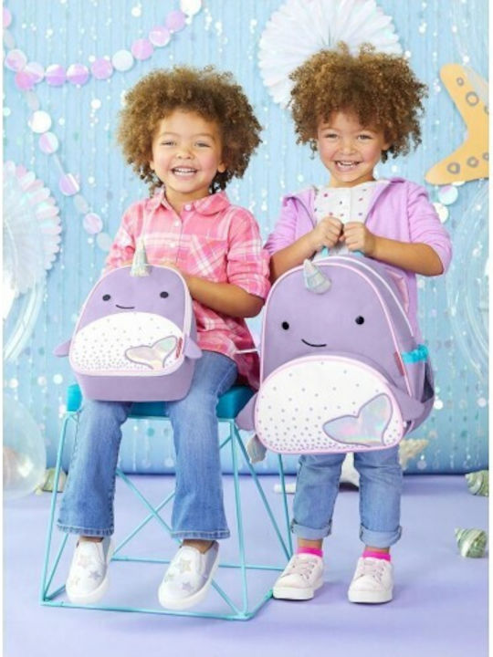 Skip Hop Zoo Whale School Bag Backpack Elementary, Elementary Lilac with Water Bottle Holder