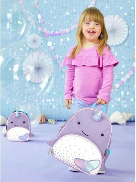 Skip Hop Zoo Whale School Bag Backpack Elementary, Elementary Lilac with Water Bottle Holder