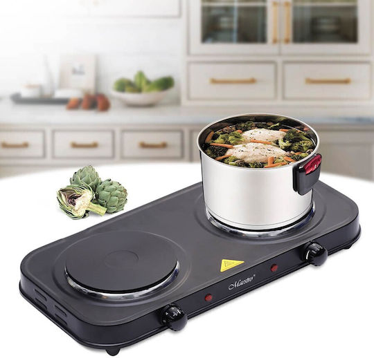 Maestro Countertop Burner Emaille Double Schwarz
