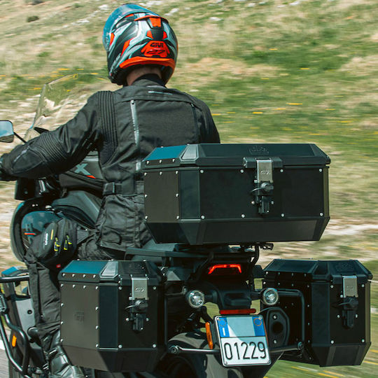 Givi Alaska Trekker Monokey Μπαγκαζιέρα Μοτοσυκλέτας Αλουμινίου 56lt Μαύρη