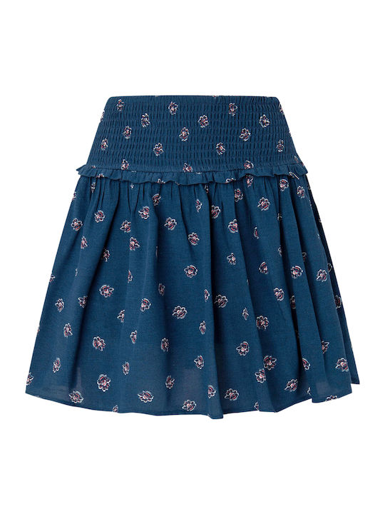 Bruna Denim Mini Skirt Floral Blue