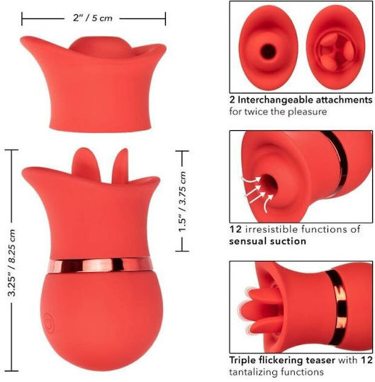 Calexotics French Kiss Αναρροφητής με Δόνηση Suck & Play Interchangeable Set Red