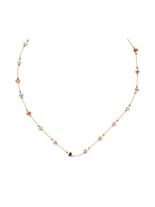 Excite-Fashion Necklace from Gold Plated Steel