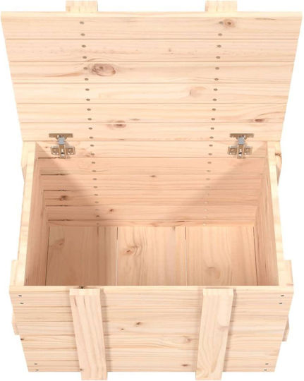 vidaXL Дърво Кутия за съхранение с капак Кафяв 58x40.5x42см 1бр