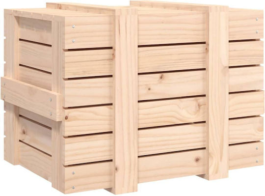 vidaXL Дърво Кутия за съхранение с капак Кафяв 58x40.5x42см 1бр