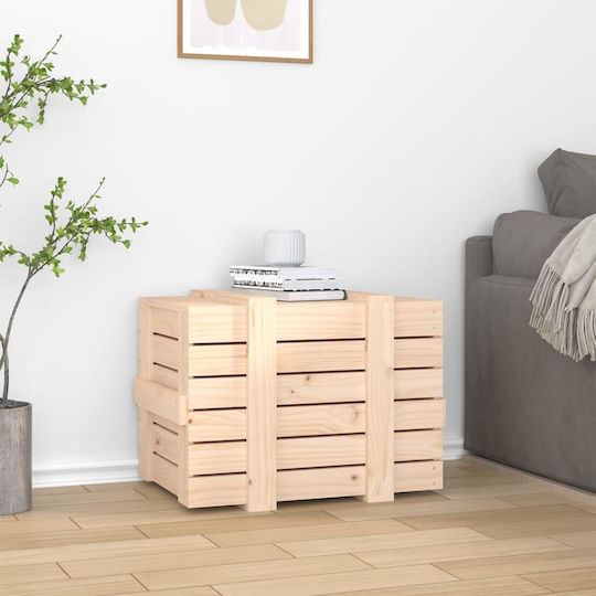 vidaXL Дърво Кутия за съхранение с капак Кафяв 58x40.5x42см 1бр