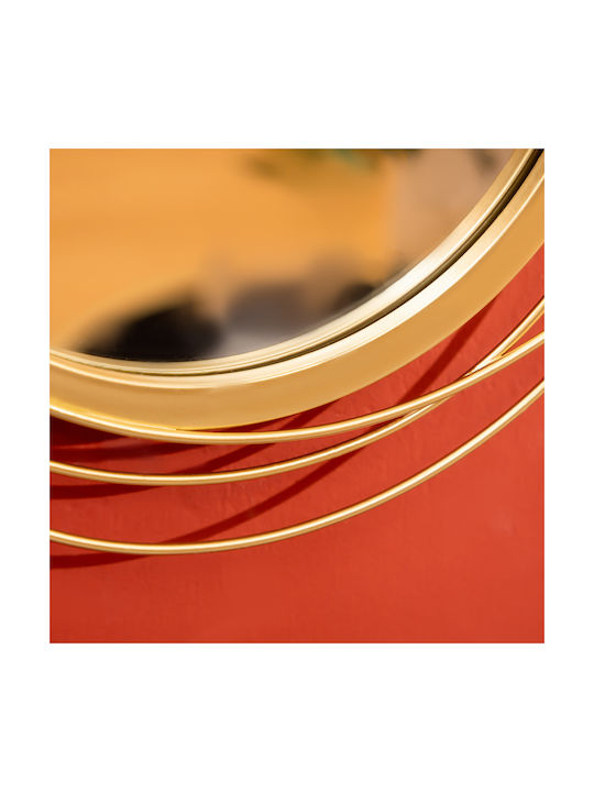 HomCom Wandspiegel mit Goldmetallrahmen Durchmesser 56cm