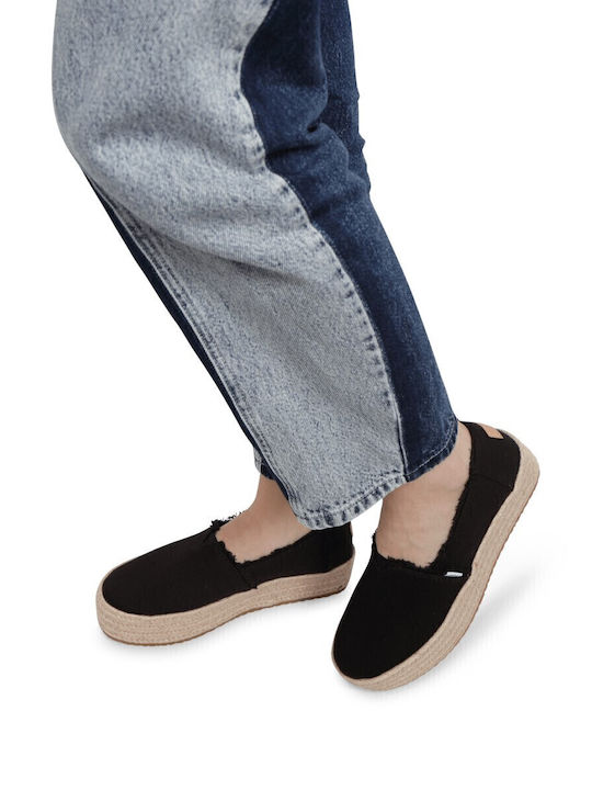 Valencia Platform Women's Fabric Espadrilles Black