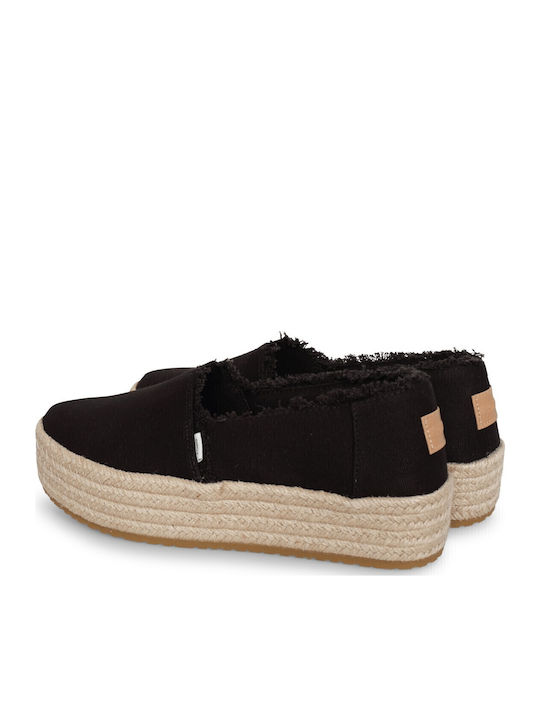 Valencia Platform Women's Fabric Espadrilles Black