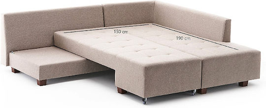 Manama Corner Couch Bed with Right Corner Cream 280x206x85 cm