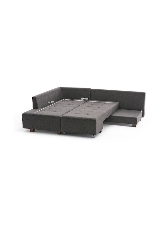 Manama Ecke Sofa mit Bett mit Linke Ecke Anthrazit 280x206x85cm