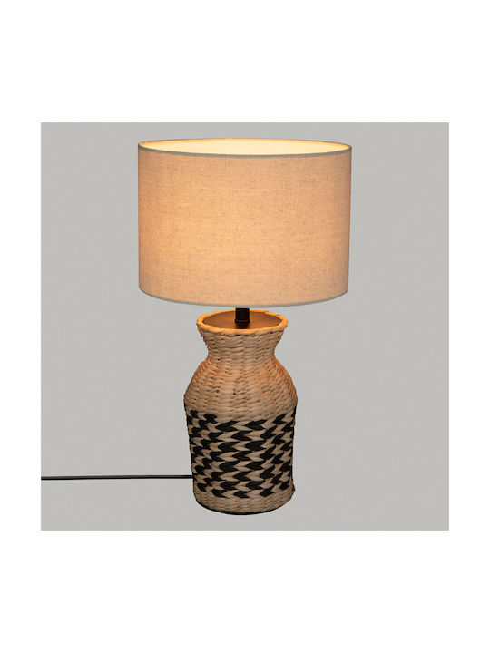 Atmosphera Jacinthe Table Lamp for E27 Socket with Beige Shade and Base