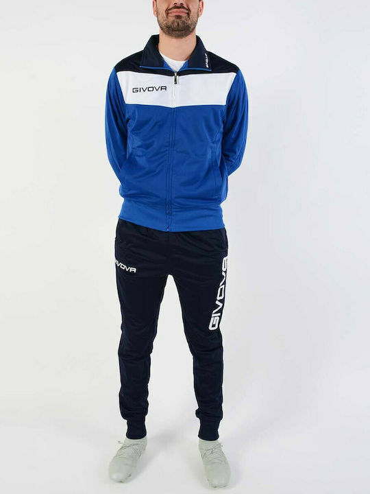 Givova Tuta Campo Set Sweatpants with Rubber Blue