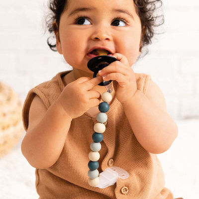 Nattou Chain Pacifier Lapidou with Beads made of Silicone Multicolor