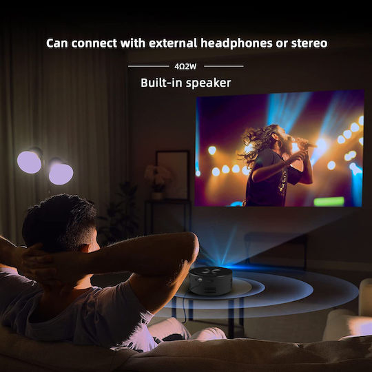 YT200 Mini Projector LCD Λάμπας LED με Ενσωματωμένα Ηχεία