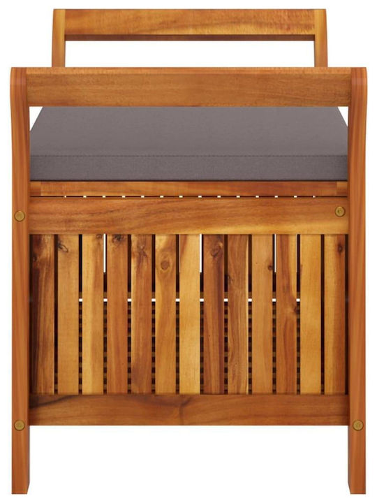 Bench Outdoor Wooden with Chest and Pillows 91x50x60cm
