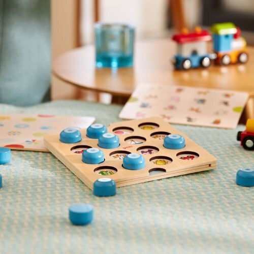 Goki Memory Συμβόλων και Ζώων Lernspiel Wissen aus Holz für 3+ Jahre alt Jahre
