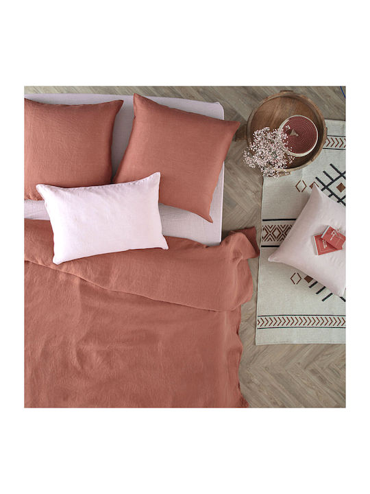 Atmosphera Duvet Cover Queen 220x240 A-S Linah 185295N Terracotta