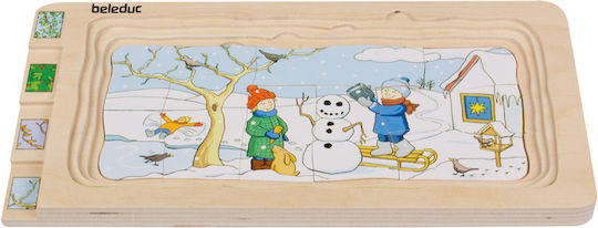 Lemnos Puzzle pentru Copii 4 Anotimpuri 36buc Beleduc