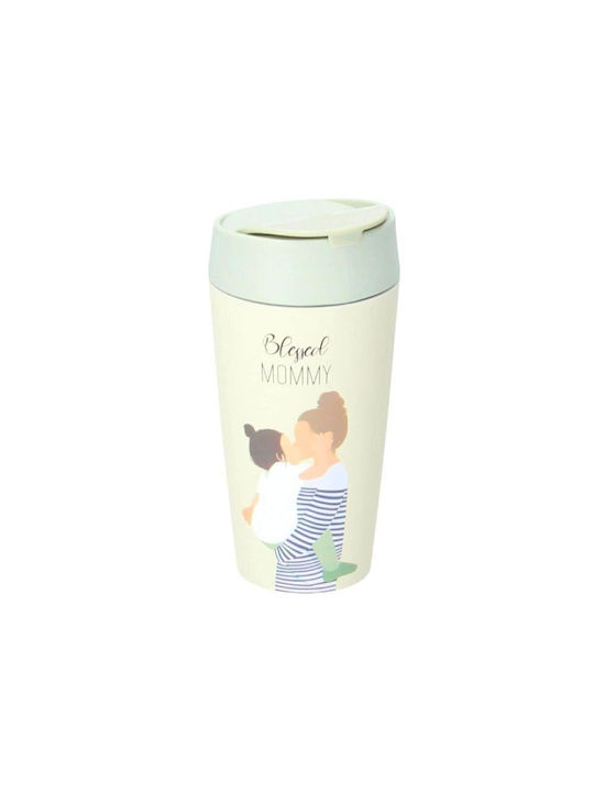 Chic Mic Blessed Mommy Becher Bamboo mit Deckel Beige 420ml