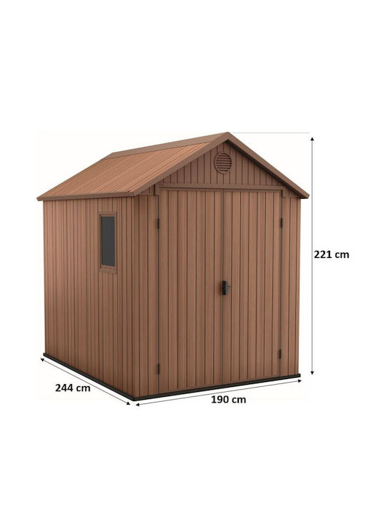 Kunststoff Gartenhäuser Darwin mit Lüftungsschlitzen und Isolierung M1.9xB2.44xH2.21m