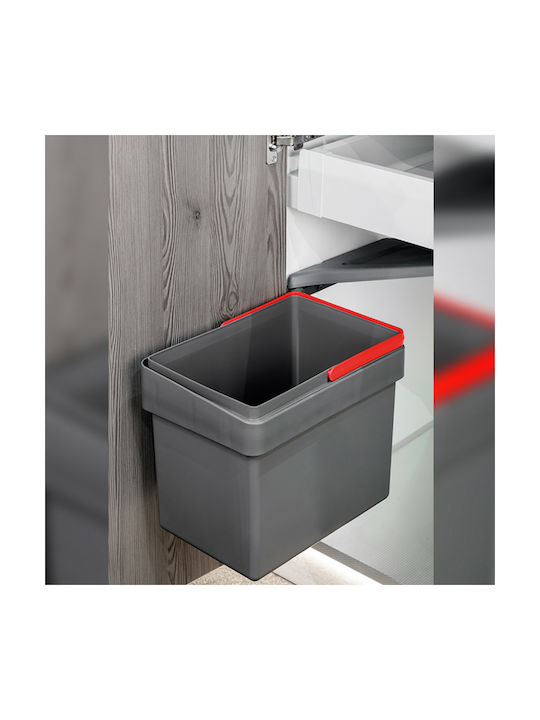 Emuca Waste Bin Waste Plastic for Cabinet Gray 15lt 1pcs