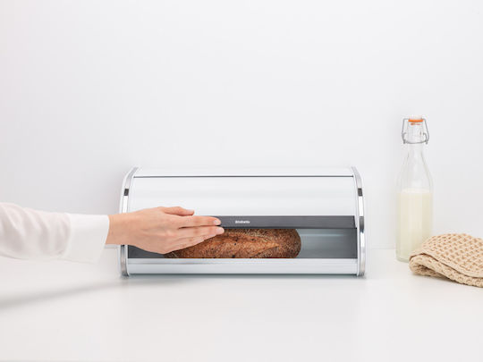 Brabantia Хлябохранилище С Капак Метален В Бял Цвят