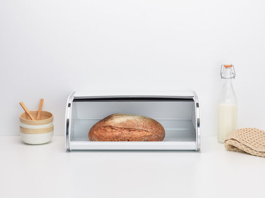 Brabantia Хлябохранилище С Капак Метален В Бял Цвят